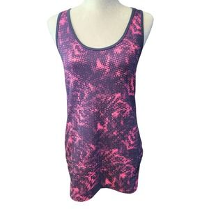 EUC Zella Pink and Navy Print Racerback Workout Tank Size M